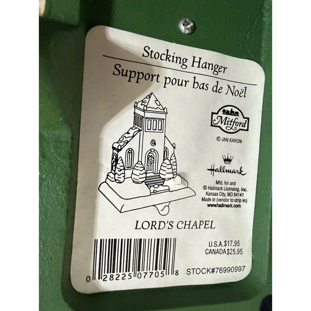 HALLMARK Mitford Lord’s Chapel Cast Iron Stocking Holder Hanger